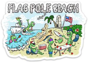 flag pole beach graphic t shirt bumruk summer sun 100% cotton shirt