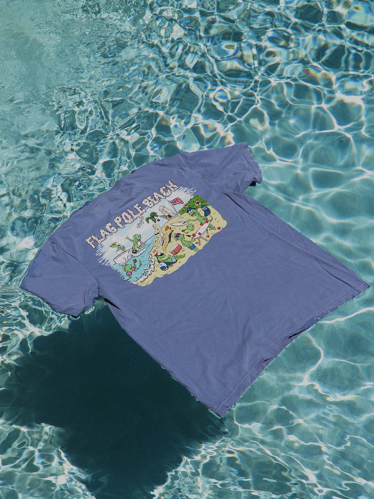 flag pole beach graphic t shirt bumruk summer sun 100% cotton shirt