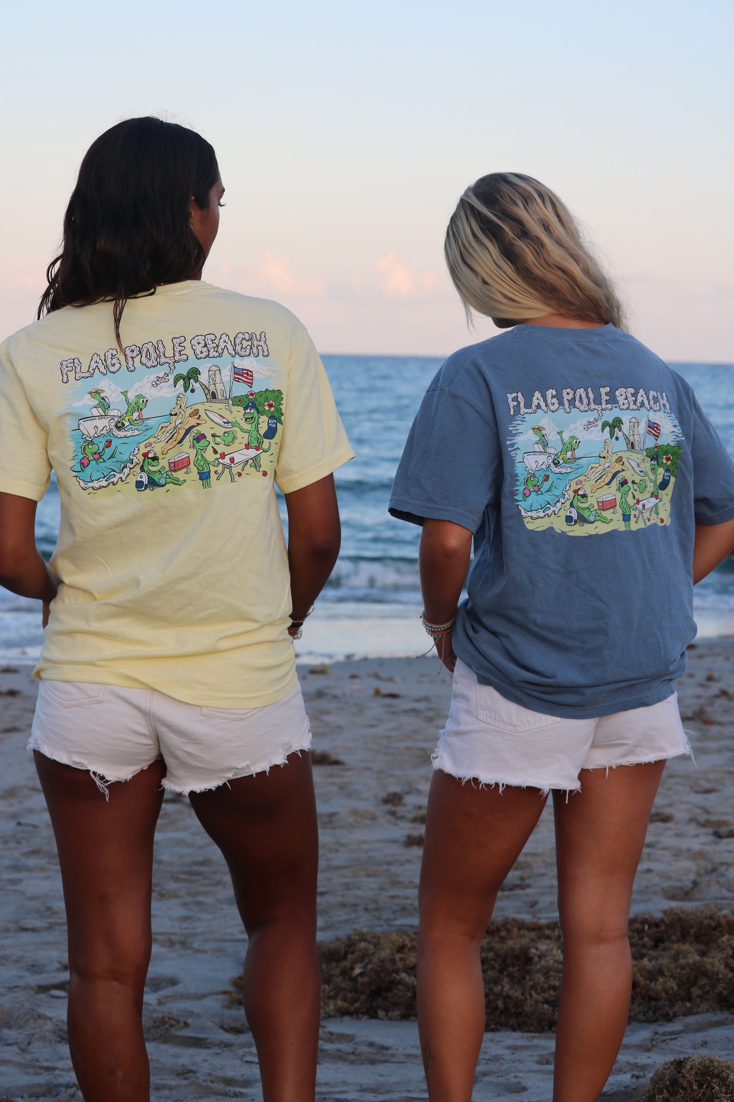 flag pole beach graphic t shirt bumruk summer sun 100% cotton shirt